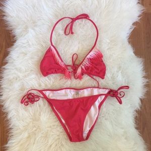 Victoria’s Secret fringed drawstring bikini set